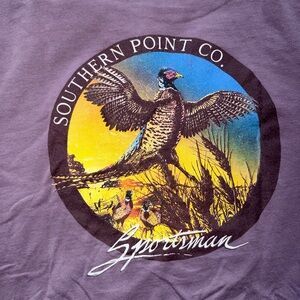 Southern Point Co. Men’s XXL Plum Pocket Pheasant Logo Graphic Print T-shirt